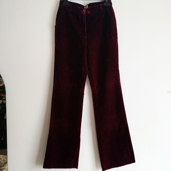 ARMANI JEANS Burgundy Magenta Velvet Pants 2 - 4 - Picture 7 of 8